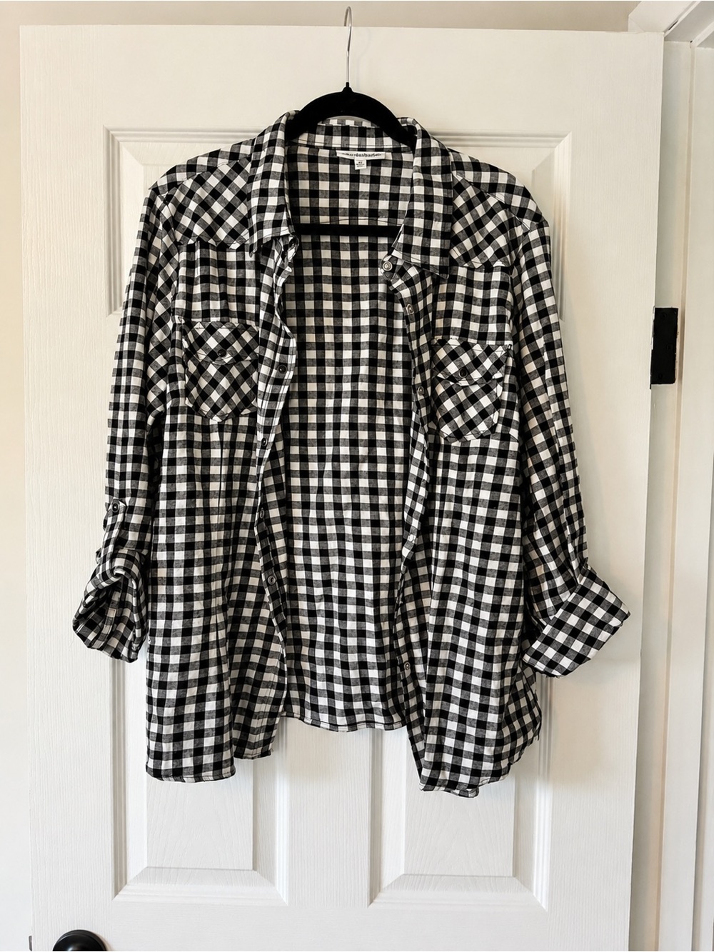 NorthStyle Black and White Gingham Button-Down Shirt